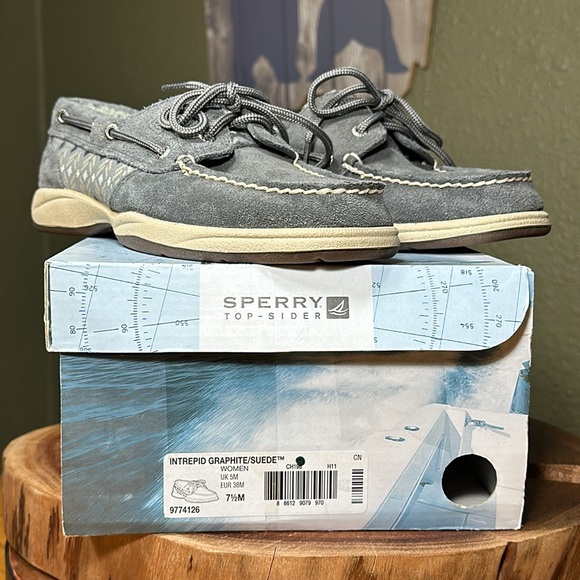 *NWT* SPERRY Intrepid Graphite/Suede Boat Shoes - Picture 15 of 15